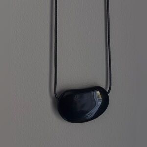Black Onyx Large Bean Design Necklace